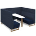 Encore² open high back 6 person meeting booth with table and wooden sled frame Soft Seating Dams 