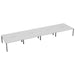 Express 10 person bench desk 6000mm x 1600mm - Next Day Delivery BENCH TC Group Silver White No Gap