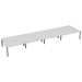 Express 10 person bench desk 8000mm x 1600mm BENCH TC Group Silver White No Gap