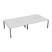 Express 4 person bench desk 2400mm x 1600mm BENCH TC Group Silver White No Gap