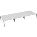 Express 6 person bench desk 3600mm x 1600mm BENCH TC Group Silver White No Gap