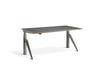 Five Raw Steel Height Adjustable Desk Desking Lavoro Raw Steel 1200 x 700mm Graphite / Ply Edge