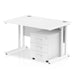 Impulse 1200mm Cantilever Straight Desk With Mobile Pedestal Workstations Dynamic Office Solutions White 3 Drawer White