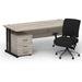 Impulse 1600mm Cantilever Straight Desk With Mobile Pedestal and Chiro Medium Back Black Operator Chair Impulse Bundles Dynamic Office Solutions 