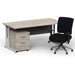 Impulse 1600mm Cantilever Straight Desk With Mobile Pedestal and Chiro Medium Back Black Operator Chair Impulse Bundles Dynamic Office Solutions 