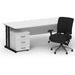 Impulse 1600mm Cantilever Straight Desk With Mobile Pedestal and Chiro Medium Back Black Operator Chair Impulse Bundles Dynamic Office Solutions 