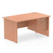 Impulse Panel End Straight Desk With Fixed Pedestal Workstations Dynamic Office Solutions BEECH 1400 2 Drawer