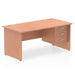 Impulse Panel End Straight Desk With Fixed Pedestal Workstations Dynamic Office Solutions BEECH 1600 3 Drawer