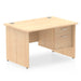 Impulse Panel End Straight Desk With Fixed Pedestal Workstations Dynamic Office Solutions MAPLE 1200 2 Drawer