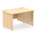 Impulse Panel End Straight Desk With Fixed Pedestal Workstations Dynamic Office Solutions MAPLE 1200 3 Drawer