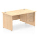 Impulse Panel End Straight Desk With Fixed Pedestal Workstations Dynamic Office Solutions MAPLE 1400 3 Drawer