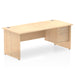 Impulse Panel End Straight Desk With Fixed Pedestal Workstations Dynamic Office Solutions MAPLE 1800 2 Drawer