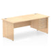 Impulse Panel End Straight Desk With Fixed Pedestal Workstations Dynamic Office Solutions MAPLE 1800 3 Drawer