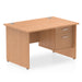 Impulse Panel End Straight Desk With Fixed Pedestal Workstations Dynamic Office Solutions OAK 1200 2 Drawer