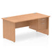 Impulse Panel End Straight Desk With Fixed Pedestal Workstations Dynamic Office Solutions OAK 1600 2 Drawer