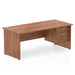 Impulse Panel End Straight Desk With Fixed Pedestal Workstations Dynamic Office Solutions WALNUT 1800 2 Drawer