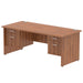 Impulse Panel End Straight Desk With Fixed Pedestal Workstations Dynamic Office Solutions WALNUT 1800 2 Drawer x2