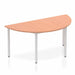 Impulse Semi-Circle Table Box Frame Leg - Grey Oak Shaped Tables Dynamic Office Solutions Beech 1600 