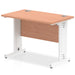 Impulse Slimline Desk Cable Managed Leg - Beech Desks Dynamic Office Solutions Beech White 1000mm x 600mm