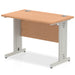 Impulse Slimline Desk Cable Managed Leg - Beech Desks Dynamic Office Solutions Oak Silver 1000mm x 600mm