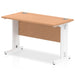 Impulse Slimline Desk Cable Managed Leg - Beech Desks Dynamic Office Solutions Oak White 1200mm x 600mm