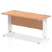 Impulse Slimline Desk Cable Managed Leg - Beech Desks Dynamic Office Solutions Oak White 1400mm x 600mm