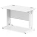 Impulse Slimline Desk Cable Managed Leg - Beech Desks Dynamic Office Solutions White Silver 1000mm x 600mm