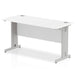 Impulse Slimline Desk Cable Managed Leg - Beech Desks Dynamic Office Solutions White Silver 1400mm x 600mm