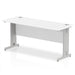 Impulse Slimline Desk Cable Managed Leg - Beech Desks Dynamic Office Solutions White Silver 1600mm x 600mm