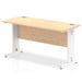 Impulse Slimline Desk Cable Managed Leg - Grey Oak Desks Dynamic Office Solutions Maple White 1400mm x 600mm