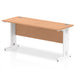 Impulse Slimline Desk Cable Managed Leg - Grey Oak Desks Dynamic Office Solutions Oak White 1600mm x 600mm