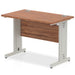 Impulse Slimline Desk Cable Managed Leg - Grey Oak Desks Dynamic Office Solutions Walnut Silver 1000mm x 600mm