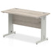 Impulse Slimline Desk Cable Managed Leg - Oak Desks Dynamic Office Solutions Grey Oak Silver 1200mm x 600mm