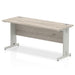 Impulse Slimline Desk Cable Managed Leg - Oak Desks Dynamic Office Solutions Grey Oak Silver 1600mm x 600mm