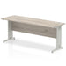 Impulse Slimline Desk Cable Managed Leg - Oak Desks Dynamic Office Solutions Grey Oak Silver 1800mm x 600mm