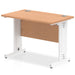 Impulse Slimline Desk Cable Managed Leg - Oak Desks Dynamic Office Solutions Oak White 1000mm x 600mm