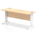 Impulse Slimline Desk Cable Managed Leg - Walnut Desks Dynamic Office Solutions Maple White 1600mm x 600mm