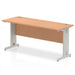 Impulse Slimline Desk Cable Managed Leg - Walnut Desks Dynamic Office Solutions Oak Silver 1600mm x 600mm