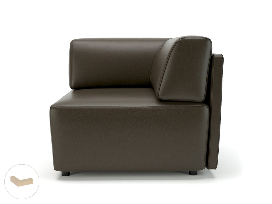 Loomis 87cm Wide Corner Unit in Cristina Marrone Ultima Faux Leather Unit Seating Dynamic Office Solutions 