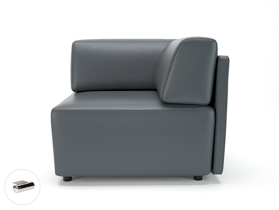 Loomis 87cm Wide Corner Unit in Cristina Marrone Ultima Faux Leather Unit Seating Dynamic Office Solutions 