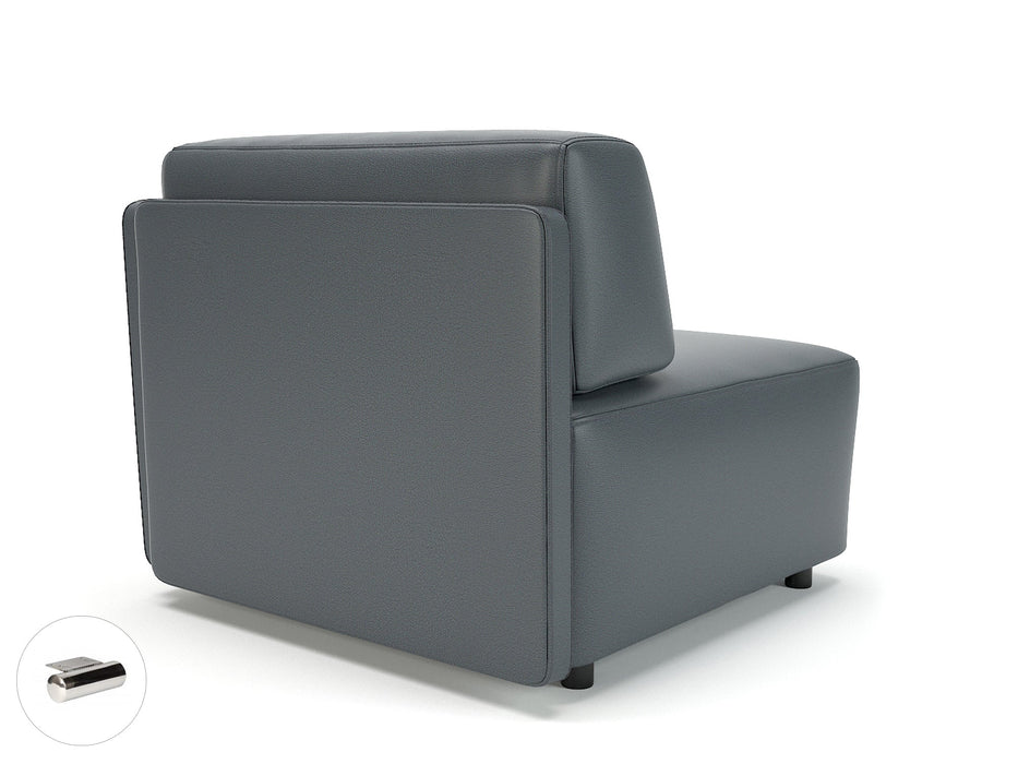 Loomis 87cm Wide Corner Unit in Cristina Marrone Ultima Faux Leather Unit Seating Dynamic Office Solutions 