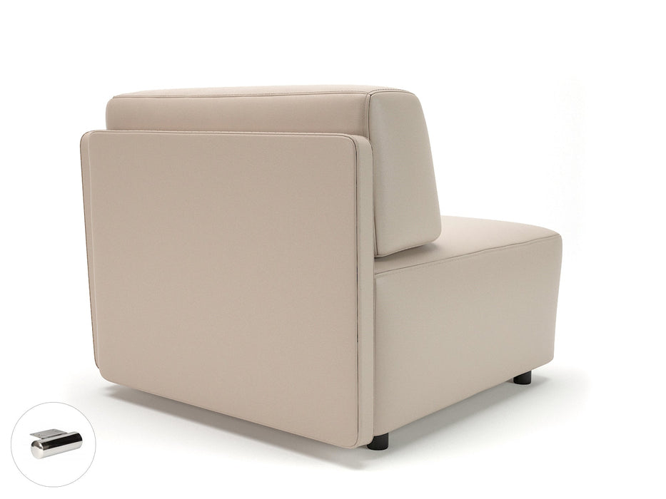 Loomis 87cm Wide Corner Unit in Cristina Marrone Ultima Faux Leather Unit Seating Dynamic Office Solutions 