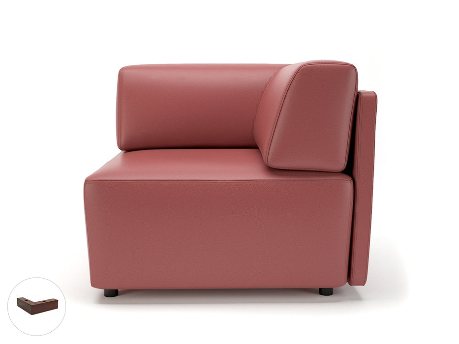 Loomis 87cm Wide Corner Unit in Cristina Marrone Ultima Faux Leather Unit Seating Dynamic Office Solutions 