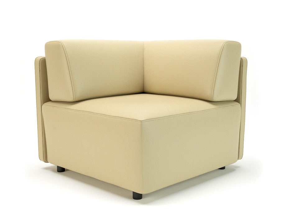 Loomis 87cm Wide Corner Unit in Cristina Marrone Ultima Faux Leather Unit Seating Dynamic Office Solutions Cream Standard 