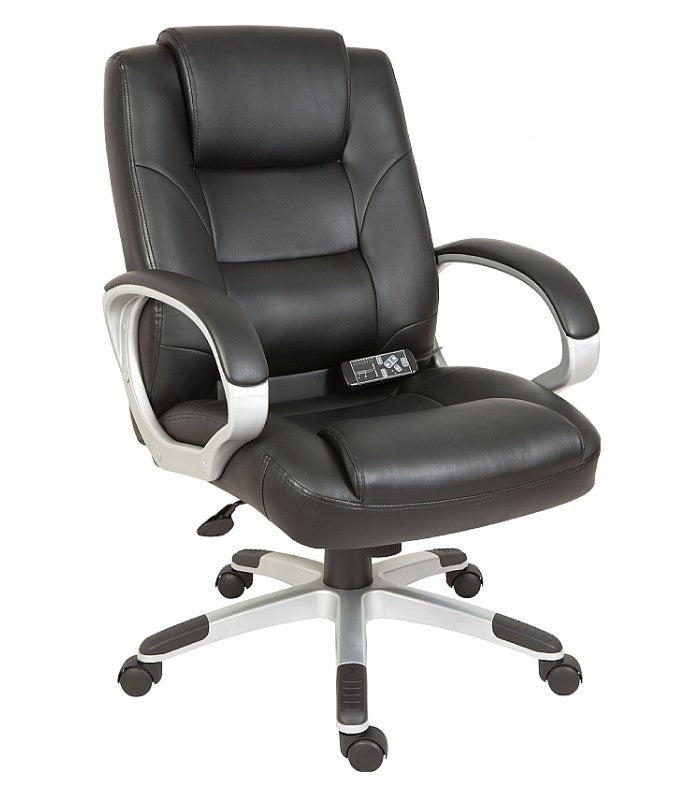 Massage Office Chair Leather Office Chairs Office Supermarket   Lumbar Massage Faux Leather Office Chair Office Chair Teknik Black 458683 1200x1385 