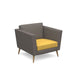 Lyric reception chair single seater with wooden legs Soft Seating Dams 