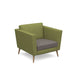 Lyric reception chair single seater with wooden legs Soft Seating Dams 