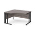 Maestro 25 cable managed leg left hand ergonomic office desk Desking Dams Grey Oak Black 1400mm x 1200mm