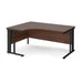 Maestro 25 cable managed leg left hand ergonomic office desk Desking Dams Walnut Black 1600mm x 1200mm