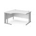 Maestro 25 cable managed leg left hand ergonomic office desk Desking Dams White Silver 1400mm x 1200mm